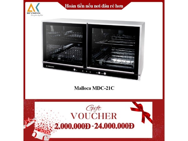 Máy Sấy Chén Đĩa Treo Tủ Malloca MDC-21C - Made in Trung Quốc